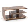 imageGiantex Coffee Table with Storage Modern Rectangular Accent Table with LShaped Middle Shelf Versatile 3Tier Cocktail Table Sofa Table Geometric Center Table for Living Room Rustic BrownRustic Brown