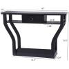 imageGiantex Console Hall Table for Entryway Small Space Sofa Side Table with Storage Drawer and Shelf Home Office Living Room Furniture Narrow Accent Hall Table Black