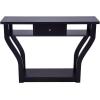 imageGiantex Console Hall Table for Entryway Small Space Sofa Side Table with Storage Drawer and Shelf Home Office Living Room Furniture Narrow Accent Hall Table Black