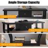 imageGiantex Console Table Easy Assembly Entryway Table WStorage Drawer and Bottom Shelf MuftiFunctional Home Furniture for Hallway Living Room Bedroom Office 47 Inch Accent Hall Table Gray WashBlack