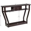 imageGiantex Console Table Easy Assembly Entryway Table WStorage Drawer and Bottom Shelf MuftiFunctional Home Furniture for Hallway Living Room Bedroom Office 47 Inch Accent Hall Table Gray WashCoffee