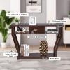 imageGiantex Console Table Easy Assembly Entryway Table WStorage Drawer and Bottom Shelf MuftiFunctional Home Furniture for Hallway Living Room Bedroom Office 47 Inch Accent Hall Table Gray WashCoffee
