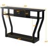 imageGiantex Console Table Easy Assembly Entryway Table WStorage Drawer and Bottom Shelf MuftiFunctional Home Furniture for Hallway Living Room Bedroom Office 47 Inch Accent Hall Table Gray WashBlack