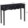 imageGiantex Console Table W3 Drawers for Living Room Bedroom Entryway Multifunctional Usage Accent Hall Table DeskBlack