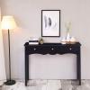 imageGiantex Console Table W3 Drawers for Living Room Bedroom Entryway Multifunctional Usage Accent Hall Table DeskBlack