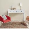 imageGiantex Console Table W3 Drawers for Living Room Bedroom Entryway Multifunctional Usage Accent Hall Table DeskWhite