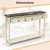 imageGiantex Console Table with 3 Storage Drawers  Entry Table Rustic Farmhouse Entryway Table with Open Storage Shelf Solid Wood Legs Long Sofa Table for Living Room Hallway Narrow Console Table
