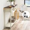 imageGiantex Console Table with 3 Storage Drawers  Entry Table Rustic Farmhouse Entryway Table with Open Storage Shelf Solid Wood Legs Long Sofa Table for Living Room Hallway Narrow Console Table