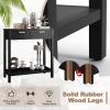 imageGiantex Console Table with Drawers Entry Table Narrow Sofa Table with Open Storage Shelf Wood Legs Foyer Table Entryway Table for Office Living Room Hallway Couch TableGrayBlack