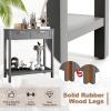 imageGiantex Console Table with Drawers Entry Table Narrow Sofa Table with Open Storage Shelf Wood Legs Foyer Table Entryway Table for Office Living Room Hallway Couch TableGrayGrey