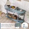 imageGiantex Console Table with Storage 52 Long Sofa Table with 2 Drawers Open Shelf Solid Wood Legs Narrow Entryway Table Vintage Behind Couch Entry Table for Living Room Hallway Foyer