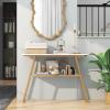 imageGiantex Console Table with Storage Shelf  44 Entryway Table Long Narrow Couch Table with Golden Metal Frame MarbleLike Board Foyer Table Sofa Side Table for Living Room Hallway Entry Table