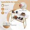 imageGiantex Console Table with Storage Shelf  44 Entryway Table Long Narrow Couch Table with Golden Metal Frame MarbleLike Board Foyer Table Sofa Side Table for Living Room Hallway Entry Table