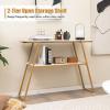 imageGiantex Console Table with Storage Shelf  44 Entryway Table Long Narrow Couch Table with Golden Metal Frame MarbleLike Board Foyer Table Sofa Side Table for Living Room Hallway Entry Table
