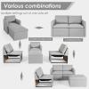 imageGiantex Convertible Sectional Sofa Couch Modern LShaped Sectional Couch 3Seat Sofa with Reversible Chaise Spring Support Large Weight Linen Fabric Corner Sofa Sets for Apartment DormLight Gray