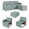 imageGiantex Convertible Sectional Sofa Couch Modern LShaped Sectional Couch 3Seat Sofa with Reversible Chaise Spring Support Large Weight Linen Fabric Corner Sofa Sets for Apartment DormGreen