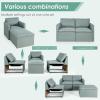 imageGiantex Convertible Sectional Sofa Couch Modern LShaped Sectional Couch 3Seat Sofa with Reversible Chaise Spring Support Large Weight Linen Fabric Corner Sofa Sets for Apartment DormGreen