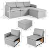 imageGiantex Convertible Sectional Sofa Couch Modern LShaped Sectional Couch 3Seat Sofa with Reversible Chaise Spring Support Large Weight Linen Fabric Corner Sofa Sets for Apartment DormLight Gray