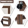 imageGiantex End Table 3Tier with Shelves and Wheels for Small Spaces Stable and Multifunctional Storage Organize Cart for Living RoomBedroom Office Nightstand 1 Brown