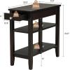 imageGiantex End Table with Drawer Narrow Side Table with 2Tier Open Storage Shelves Slim Side End Table Compact Nightstand Bedside Table for Living Room Bedroom Small Space BlackEspresso