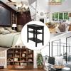 imageGiantex End Table with Drawer Narrow Side Table with 2Tier Open Storage Shelves Slim Side End Table Compact Nightstand Bedside Table for Living Room Bedroom Small Space BlackEspresso