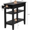 imageGiantex End Table with Drawer Narrow Side Table with 2Tier Open Storage Shelves Slim Side End Table Compact Nightstand Bedside Table for Living Room Bedroom Small Space BlackBlack