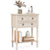 imageGiantex Entryway Table with Storage Rustic Small Console Table w 3 Drawers ampamp Open Bottom Shelf Skinny Wood Console Table Narrow Sofa Side Table for Living Room Foyer Hallway Entry Table BeigeBeige