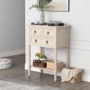 imageGiantex Entryway Table with Storage Rustic Small Console Table w 3 Drawers ampamp Open Bottom Shelf Skinny Wood Console Table Narrow Sofa Side Table for Living Room Foyer Hallway Entry Table BeigeBeige