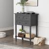 imageGiantex Entryway Table with Storage Rustic Small Console Table w 3 Drawers ampamp Open Bottom Shelf Skinny Wood Console Table Narrow Sofa Side Table for Living Room Foyer Hallway Entry Table BeigeGrey