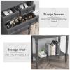 imageGiantex Entryway Table with Storage Rustic Small Console Table w 3 Drawers ampamp Open Bottom Shelf Skinny Wood Console Table Narrow Sofa Side Table for Living Room Foyer Hallway Entry Table BeigeGrey