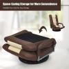 imageGiantex Floor Chair with 360 Degree Swivel Base Adjustable Backrest Lumbar Support Armrest Foldable Lazy Sofa Rocker for TV Reading Playing Video Games Gaming Chair Floor BeigeBrownBeigeBrown