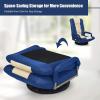 imageGiantex Floor Chair with 360 Degree Swivel Base Adjustable Backrest Lumbar Support Armrest Foldable Lazy Sofa Rocker for TV Reading Playing Video Games Gaming Chair Floor BeigeBrownBlueBeige