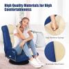 imageGiantex Floor Chair with 360 Degree Swivel Base Adjustable Backrest Lumbar Support Armrest Foldable Lazy Sofa Rocker for TV Reading Playing Video Games Gaming Chair Floor BeigeBrownBlueBeige