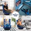 imageGiantex Floor Chair with 360 Degree Swivel Base Adjustable Backrest Lumbar Support Armrest Foldable Lazy Sofa Rocker for TV Reading Playing Video Games Gaming Chair Floor BeigeBrownBlueBeige