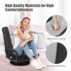 imageGiantex Floor Chair with 360 Degree Swivel Base Adjustable Backrest Lumbar Support Armrest Foldable Lazy Sofa Rocker for TV Reading Playing Video Games Gaming Chair Floor BeigeBrownBlackGray
