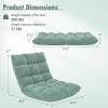 imageGiantex Floor Chairs for Adults  Floor Gaming Chair with Back Support Coral Velvet 14 Adjustable Position Thick Sponge Padding Floor Seating Lounge for Reading Watching TV Meditation BlackGreen