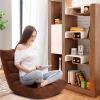 imageGiantex Floor Chairs for Adults  Floor Gaming Chair with Back Support Coral Velvet 14 Adjustable Position Thick Sponge Padding Floor Seating Lounge for Reading Watching TV Meditation BlackBrown