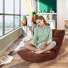 imageGiantex Floor Chairs for Adults  Floor Gaming Chair with Back Support Coral Velvet 14 Adjustable Position Thick Sponge Padding Floor Seating Lounge for Reading Watching TV Meditation BlackBrown