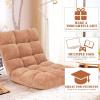 imageGiantex Floor Chairs for Adults  Floor Gaming Chair with Back Support Coral Velvet 14 Adjustable Position Thick Sponge Padding Floor Seating Lounge for Reading Watching TV Meditation BlackKhaki