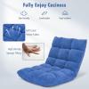 imageGiantex Floor Chairs for Adults  Floor Gaming Chair with Back Support Coral Velvet 14 Adjustable Position Thick Sponge Padding Floor Seating Lounge for Reading Watching TV Meditation BlackBlue