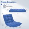 imageGiantex Floor Chairs for Adults  Floor Gaming Chair with Back Support Coral Velvet 14 Adjustable Position Thick Sponge Padding Floor Seating Lounge for Reading Watching TV Meditation BlackBlue