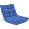 imageGiantex Floor Chairs for Adults  Floor Gaming Chair with Back Support Coral Velvet 14 Adjustable Position Thick Sponge Padding Floor Seating Lounge for Reading Watching TV Meditation BlackBlue