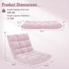 imageGiantex Floor Chairs for Adults  Floor Gaming Chair with Back Support Coral Velvet 14 Adjustable Position Thick Sponge Padding Floor Seating Lounge for Reading Watching TV Meditation BlackLight Pink