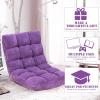 imageGiantex Floor Chairs for Adults  Floor Gaming Chair with Back Support Coral Velvet 14 Adjustable Position Thick Sponge Padding Floor Seating Lounge for Reading Watching TV Meditation BlackPurple