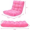 imageGiantex Floor Chairs for Adults  Floor Gaming Chair with Back Support Coral Velvet 14 Adjustable Position Thick Sponge Padding Floor Seating Lounge for Reading Watching TV Meditation BlackPink