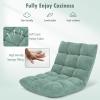 imageGiantex Floor Chairs for Adults  Floor Gaming Chair with Back Support Coral Velvet 14 Adjustable Position Thick Sponge Padding Floor Seating Lounge for Reading Watching TV Meditation BlackGreen