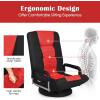 imageGiantex Floor Gaming Chair 360 Degree Swivel Floor Chair with Armrests 6 Adjustable Position Padded Backrest Folding Floor Chair Rocker for Games Lazy Sofa Lounger Gaming Chair Floor BlackGrayRed  Black