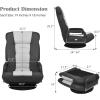 imageGiantex Floor Gaming Chair 360 Degree Swivel Floor Chair with Armrests 6 Adjustable Position Padded Backrest Folding Floor Chair Rocker for Games Lazy Sofa Lounger Gaming Chair Floor BlackGrayBlackGray