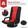 imageGiantex Floor Gaming Chair 360 Degree Swivel Floor Chair with Armrests 6 Adjustable Position Padded Backrest Folding Floor Chair Rocker for Games Lazy Sofa Lounger Gaming Chair Floor BlackGrayRed  Black