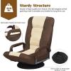 imageGiantex Floor Gaming Chair 360 Degree Swivel Floor Chair with Armrests 6 Adjustable Position Padded Backrest Folding Floor Chair Rocker for Games Lazy Sofa Lounger Gaming Chair Floor BlackGrayBrownBeige